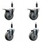 Service Caster 4'' Gray Poly Swivel 7/8'' Expanding Stem Caster Set 2 Total Lock Brakes, 4PK SCC-EXTTL20S414-PPUB-2-S-2-78 - alternate 1